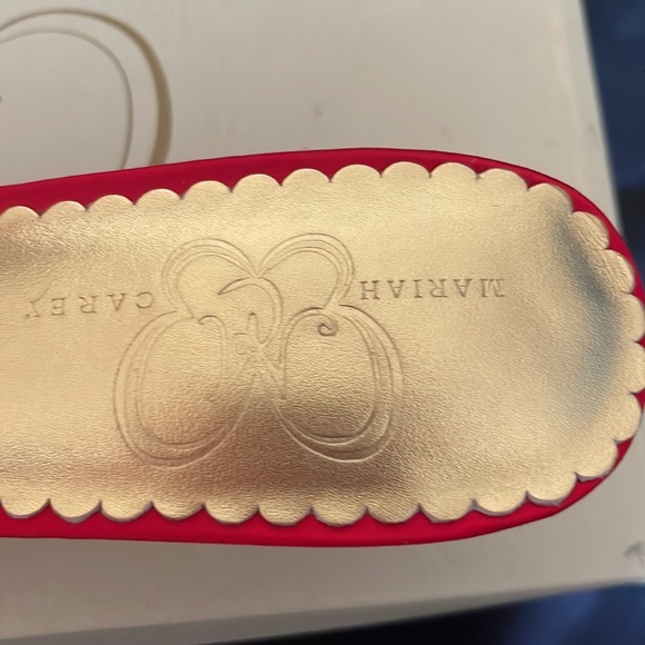 Never worn Mariah Carey satin kitten heels with box. Red. Size 7 1/2. - Picture 7 of 10